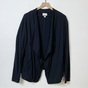 Caslon Black Knit Blazer - Open Front with Pockets